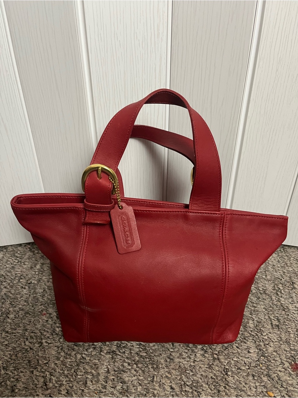 Coach Vintage Rare 4133  Red SoHo Waverly Leather Tote Bag